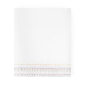 NWT Sky Chevron Multi Embroidered Flat Sheet, Full/Queen New w/Tag